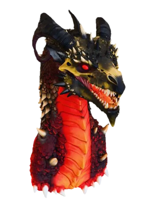 Inferno Dragon - Violent 3D model, vytvořený pomocí AI