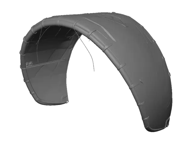 3D model for Orange and Teal Kitesurfing Kite