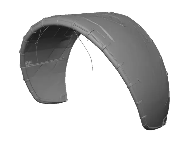 3D model for Orange and Teal Kitesurfing Kite