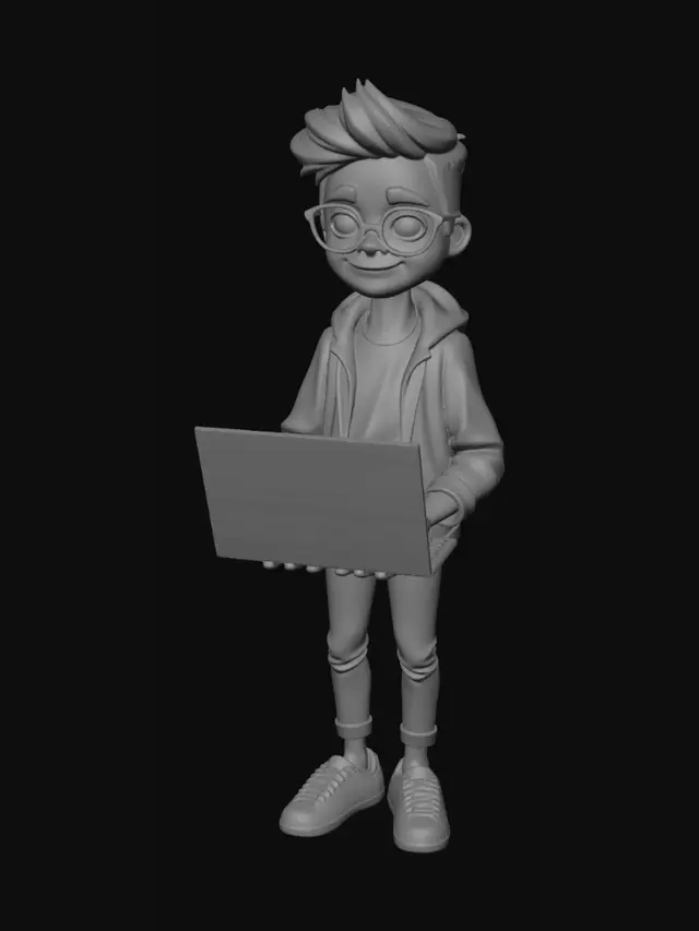 3D model for Young Coder with Laptop