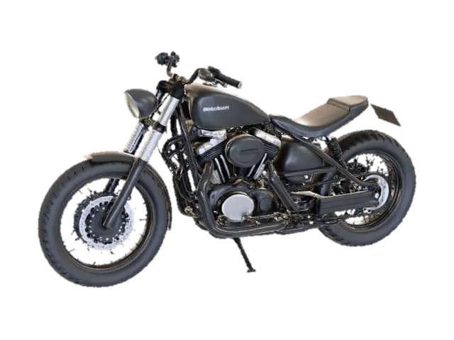 Harley Davidson bobber 3D model, vytvořený pomocí AI
