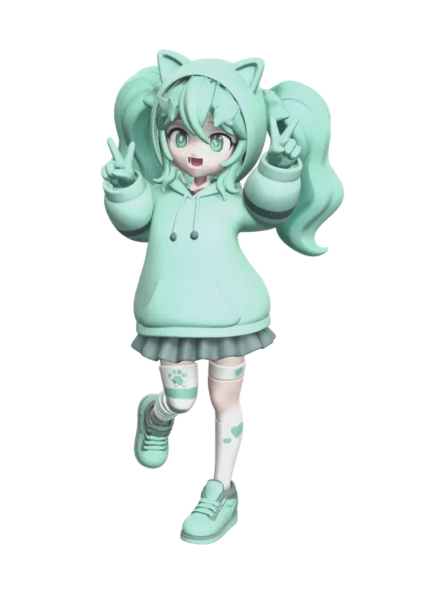 Ornate Vtuber Avatar - Virtual 3D model, vytvořený pomocí AI