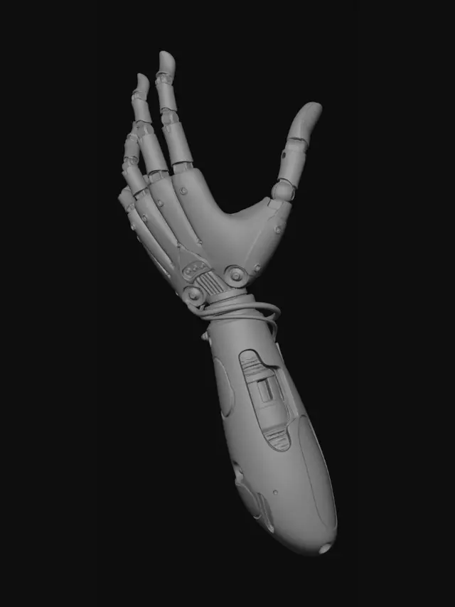 3D model for make a robotic arm with cable for continuation of a human arm (so a robotic human arm)