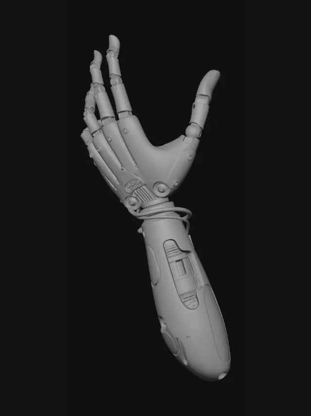 3D model for make a robotic arm with cable for continuation of a human arm (so a robotic human arm)