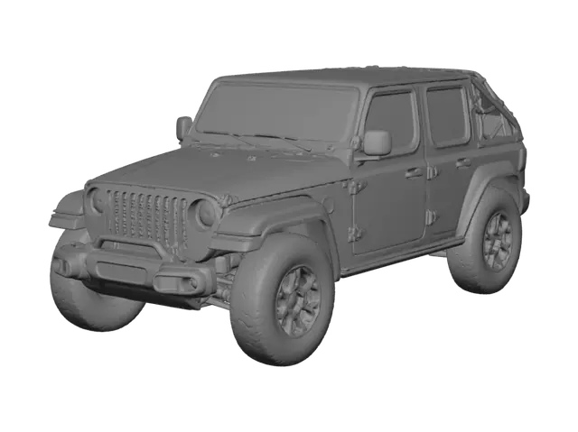 3D model for White Jeep Wrangler in a Parking Lot