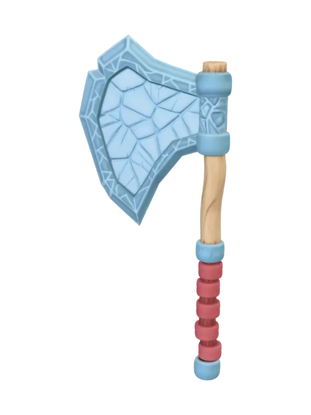 Frostbite Axe - Axeman 3D model, vytvořený pomocí AI