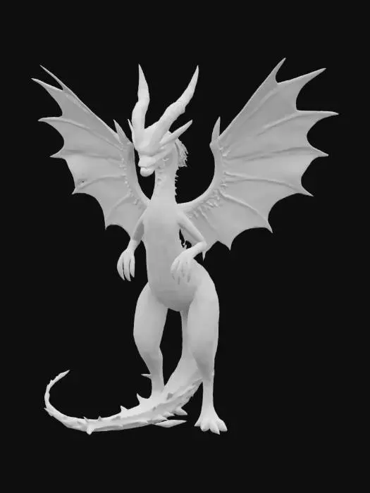 3D model for majestic psychedelic dragon lady 