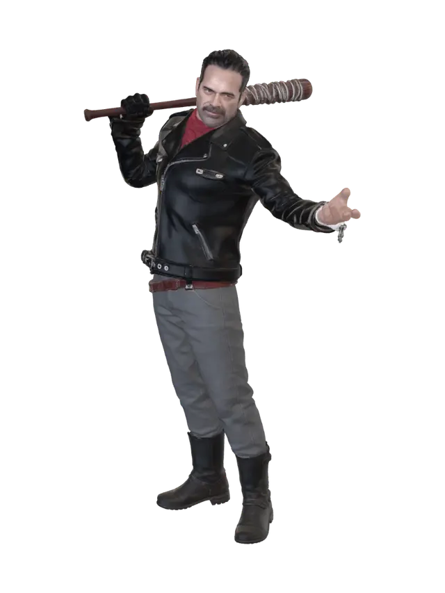 Negan and Lucille - Gritty 3D model, vytvořený pomocí AI