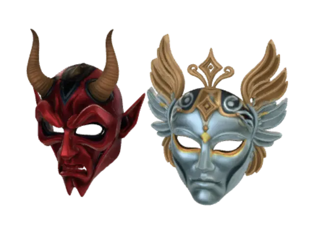 3D model for devil mask by an angel mask