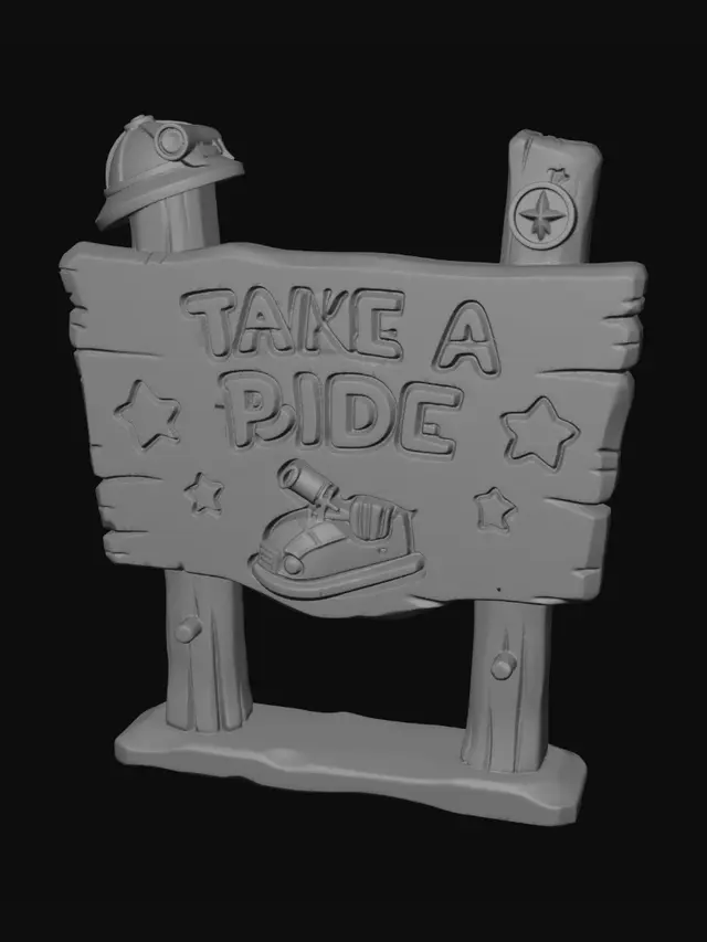 3D model for Take a Ride Sign