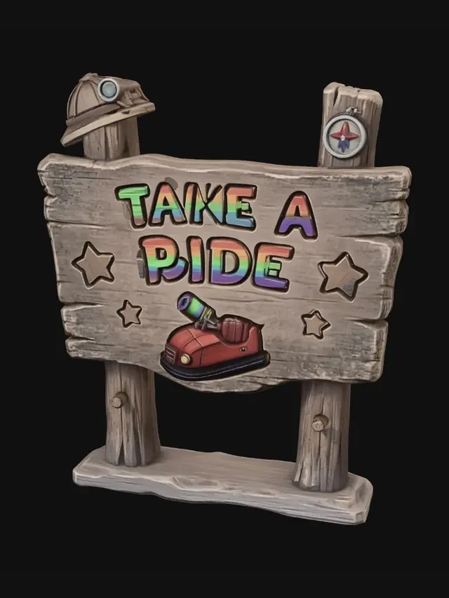 3D model for Take a Ride Sign