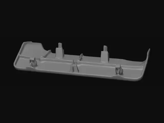 3D model for Damaged black plastic automotive trim panel with red clips