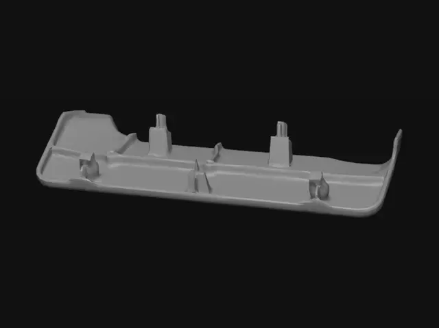 3D model for Damaged black plastic automotive trim panel with red clips