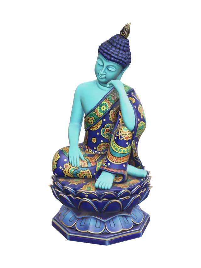Realistic Thaibuddha - Buddha 3D model, vytvořený pomocí AI