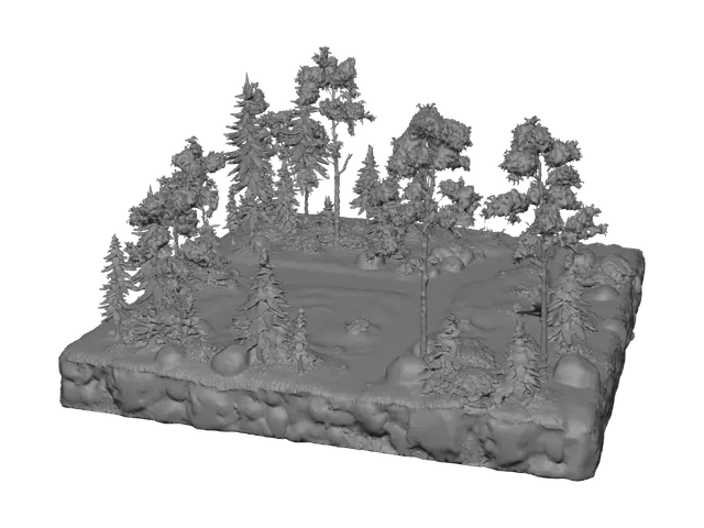 3D model for Trail Through a Woodland Island