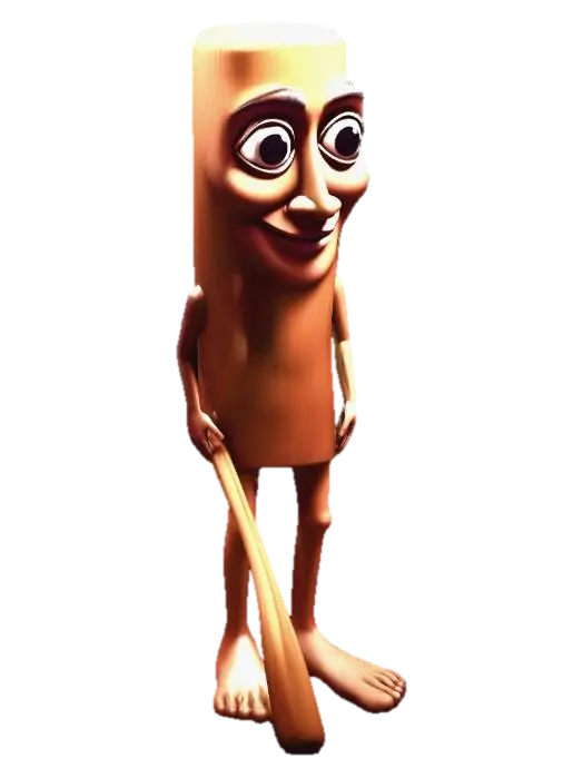 BRAINROT STICK 3D model, vytvořený pomocí AI