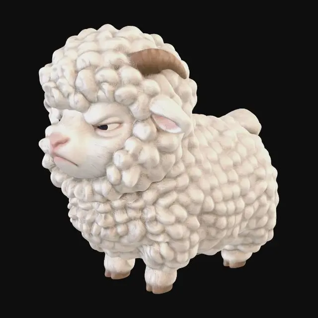 3D model for Bad Fluffy Cloud Lamb, #EasterEgg2026#