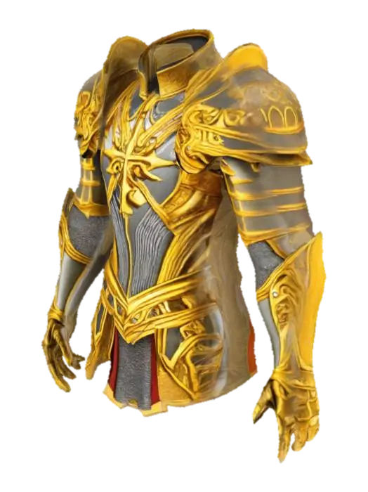 Golden Valor Armor 3D model, vytvořený pomocí AI