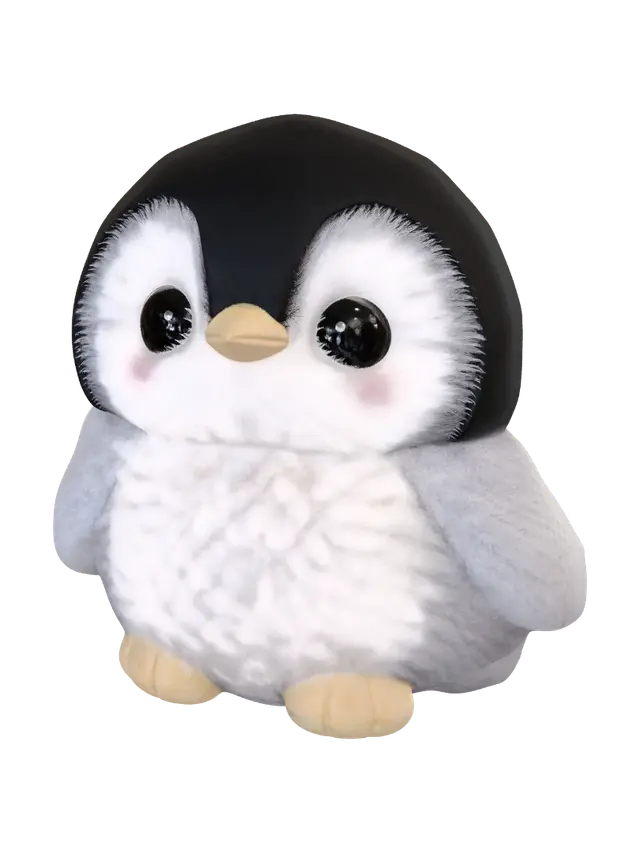 Hug-Me Penguin 3D model, vytvořený pomocí AI