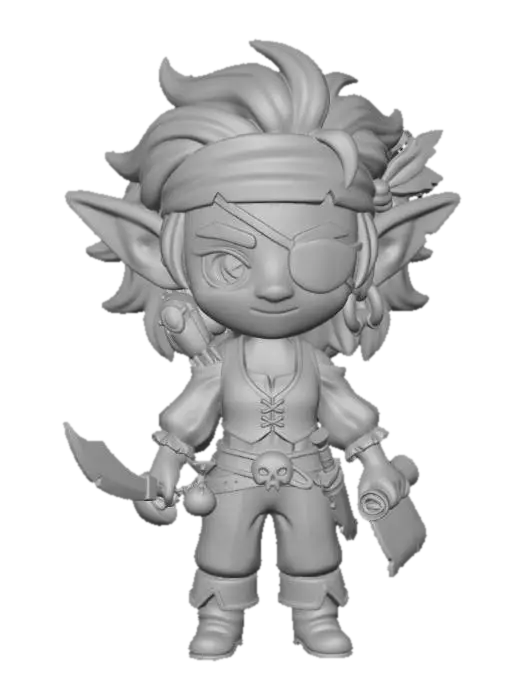 3D model for Goblin Pirate Boatswain