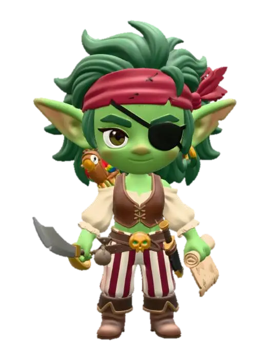 3D model for Goblin Pirate Boatswain