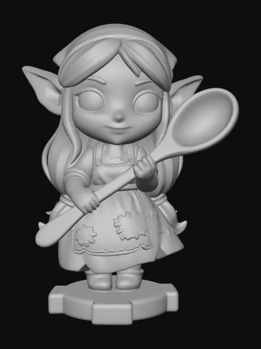 3D model for Emerald Elf with Wooden Spoon