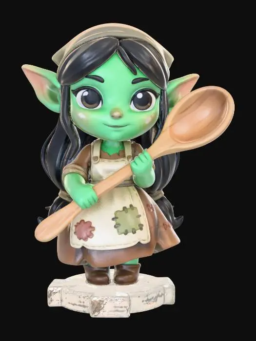3D model for Emerald Elf with Wooden Spoon