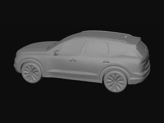 3D model for White SUV Four-View Illustration