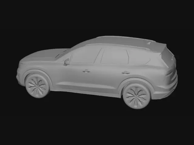 3D model for White SUV Four-View Illustration