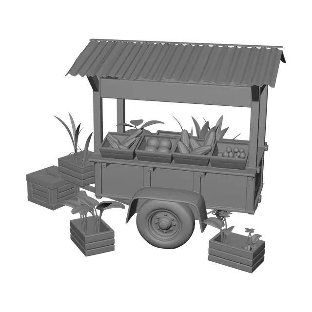 3D model for Mobile Fruit Stand