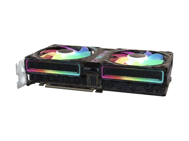 Vibrant RGB Graphics Card - Engineered-3D-modell, genererad av AI