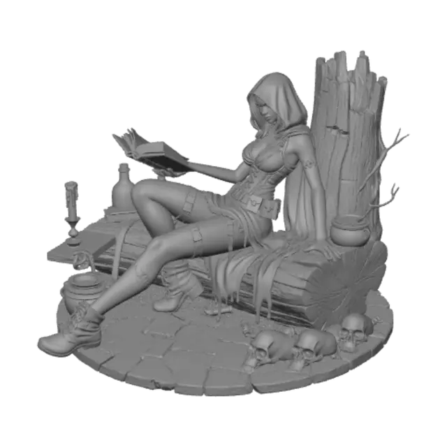 3D model for Emberbound Witch Reading the Tome