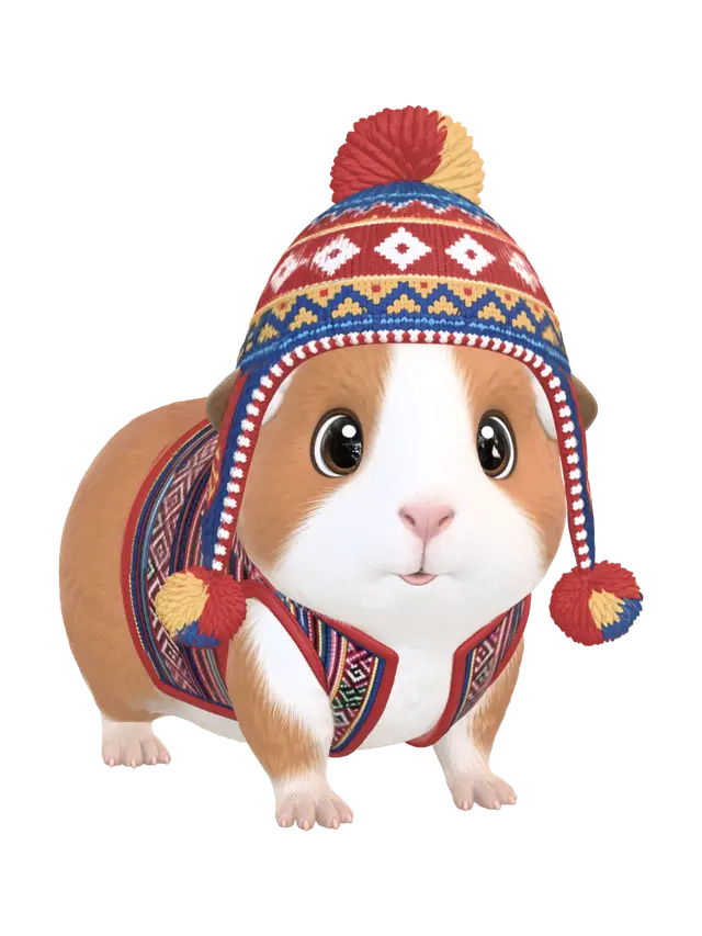 Cuy Peruano - Pompons 3D-model, gegenereerd door AI