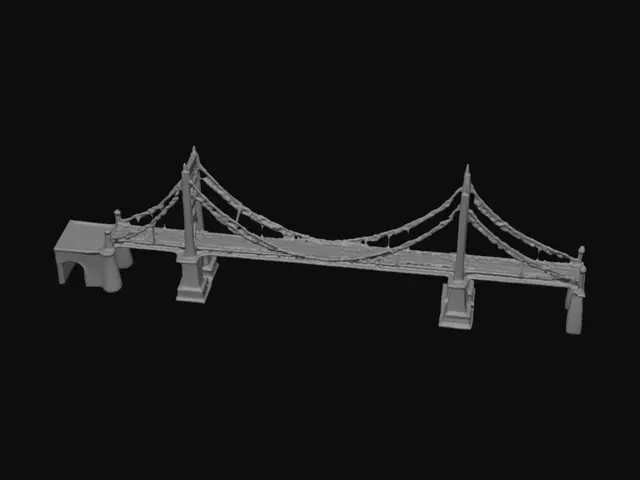 3D model for Block Out the Proportions: The bridge spans roughly 705 meters (2,313 feet) in total length, with a main span of 457 meters between the two towers. Start by blocking out simple cubes and cylinders to get the scale of the piers and the main truss arches right before adding any details.
Generate the Trusses: The iconic visual identity of the bridge comes from its dense, repetitive web of steel scaffolding. Instead of modeling every individual beam, model one section of the triangular truss structure and use array modifiers to replicate the pattern along the length of the bridge's arch.
Texturing and Materials: The bridge was constructed using high-tensile steel. To achieve a realistic look, apply a slightly weathered,, matte metallic texture rather than highly reflective or polished metal.