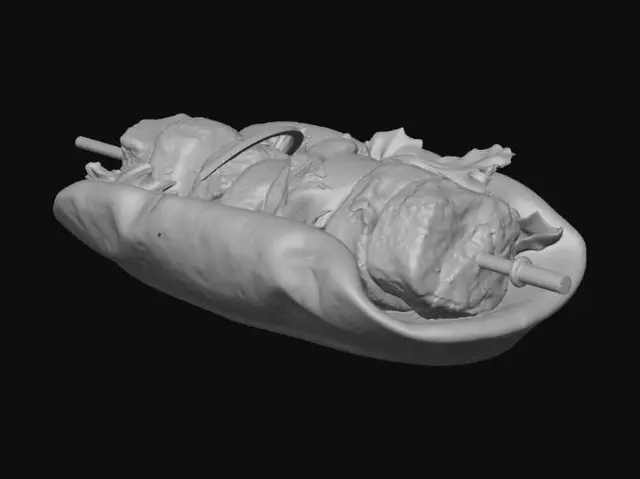 3D model for Wygeneruj mi kebaba, z widocznym mięskiem i surówką, w klasycznym wydaniu