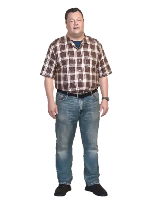 3D model for Casual plaid shirt and jeans