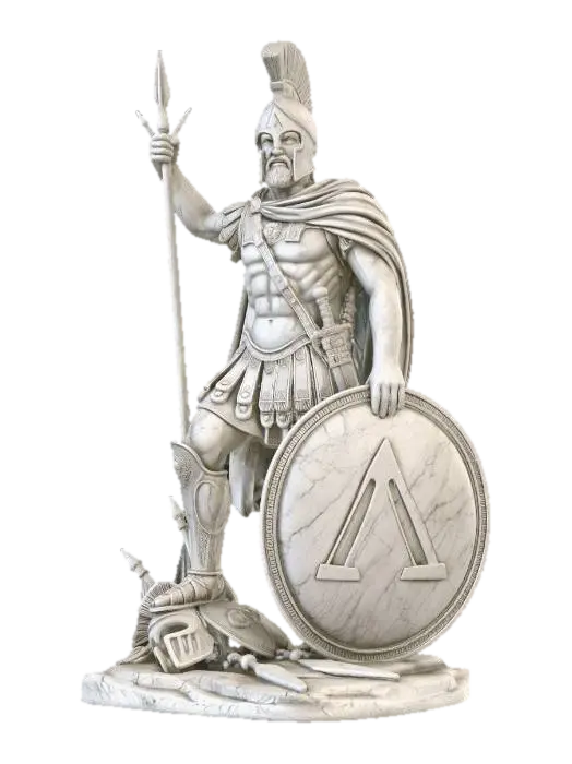 Spartan General, Victory and Power 3D model, vytvořený pomocí AI