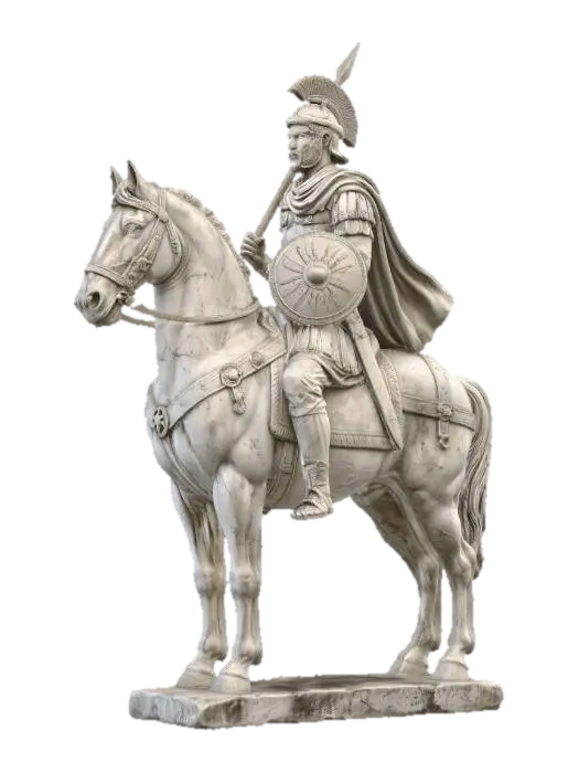 Roman Cavalryman on Horseback - Mount 3D model, vytvořený pomocí AI