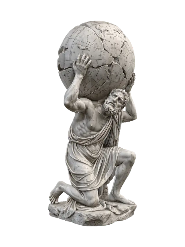 Atlas Bearing the Celestial Sphere - Globe 3D model, vytvořený pomocí AI