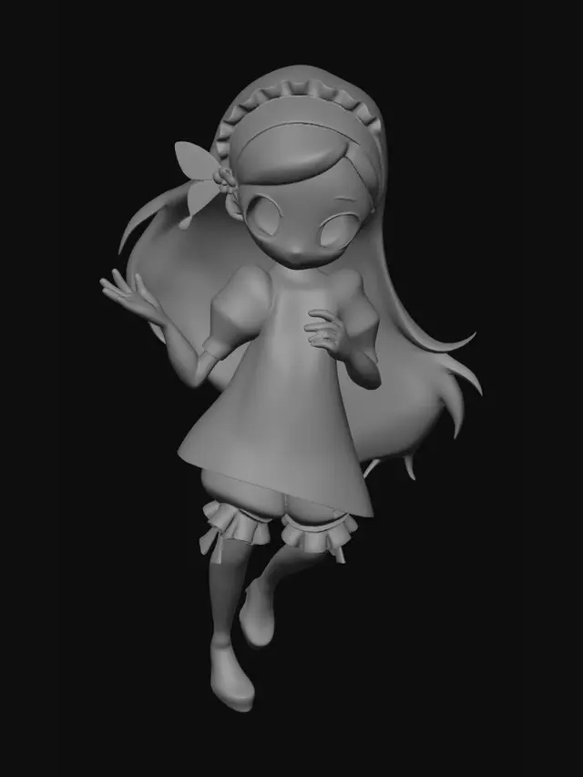 3D model for Azure Blossom Chibi