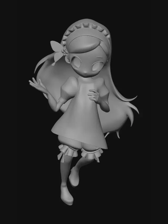 3D model for Azure Blossom Chibi