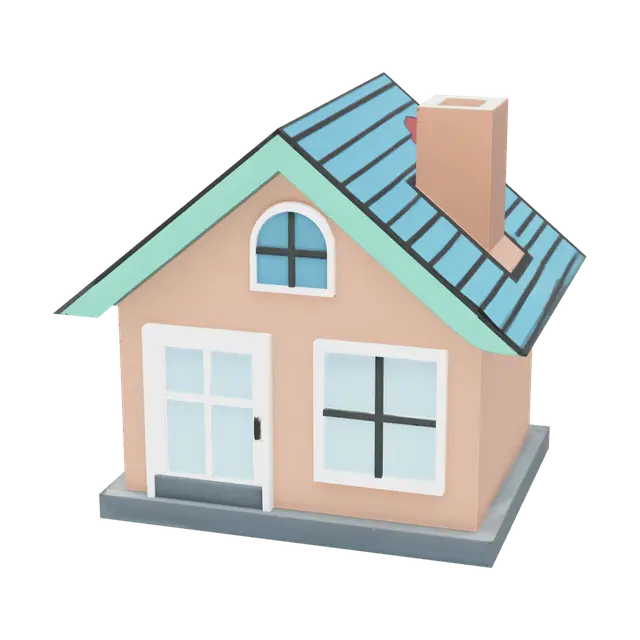 Cartoon House 3D model, vytvořený pomocí AI
