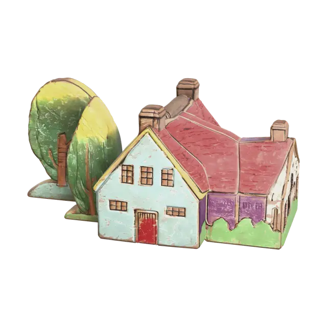 Fantasy Cartoon House 3D model, vytvořený pomocí AI