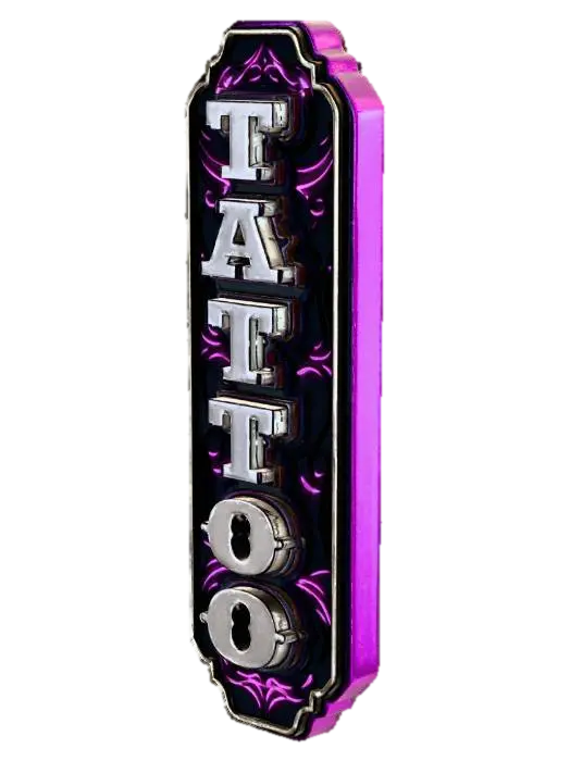 Tattoo Neon Sign 3D model, vytvořený pomocí AI