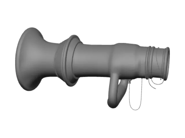 3D model for Turned colosal horn with festive soccer colours