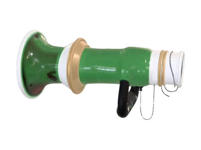 3D model for Turned colosal horn with festive soccer colours