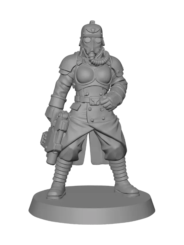 3D model for Imperial Guardsman with Rocket Launcher