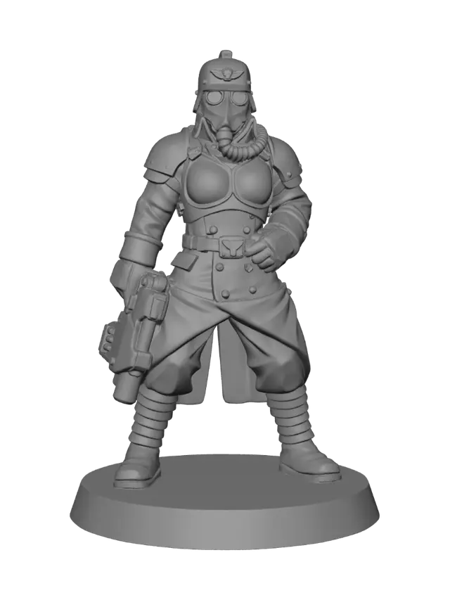 3D model for Imperial Guardsman with Rocket Launcher