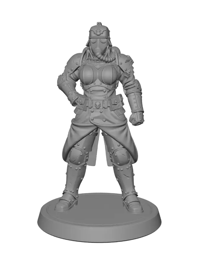 3D model for Imperial Guardsman with Rocket Launcher
