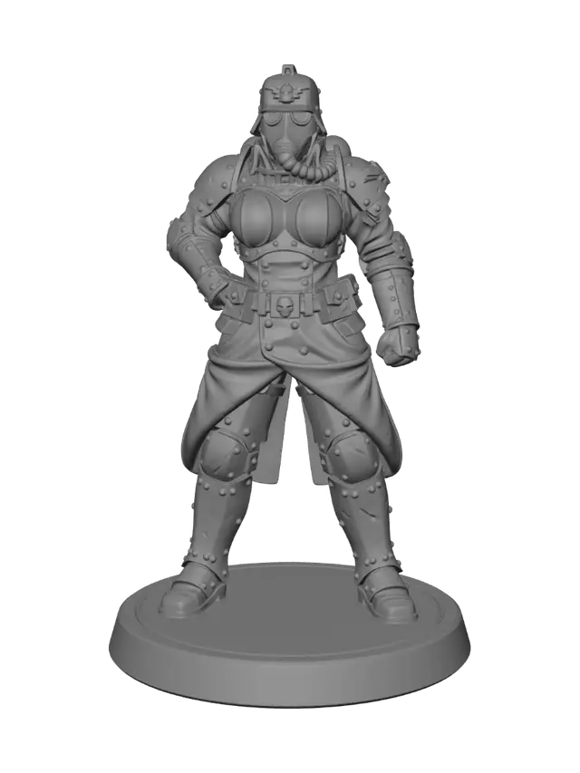 3D model for Imperial Guardsman with Rocket Launcher